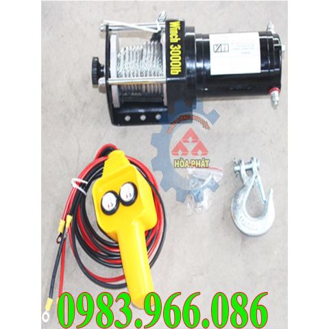 Tời điện dùng ắc quy 3000 LBS 12V/24V 1360kg